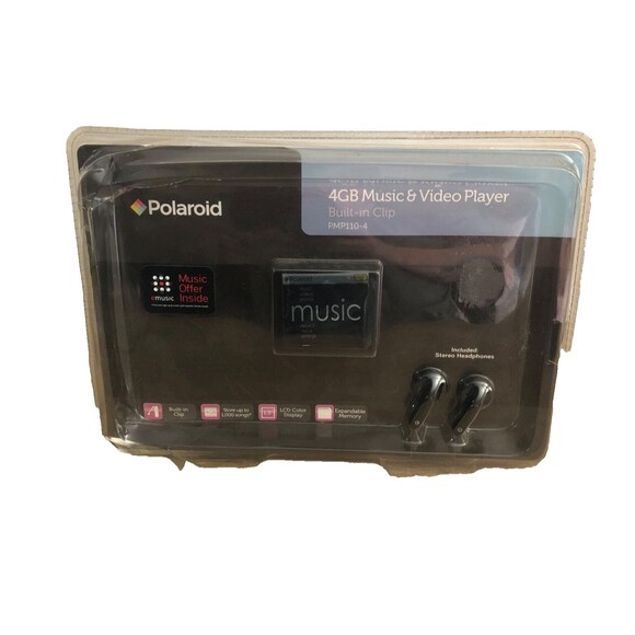 NEW Polaroid Music & Video Player 4GB PMP110-4 RARE 2011 SEALED BLACK MP3 - Picture 1 of 7